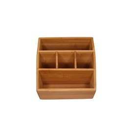 hausleben Schreibtisch Organizer aus nachhaltigem Bambus | 5 Fächer | Schreibtischablage | Stiftebox | Büro