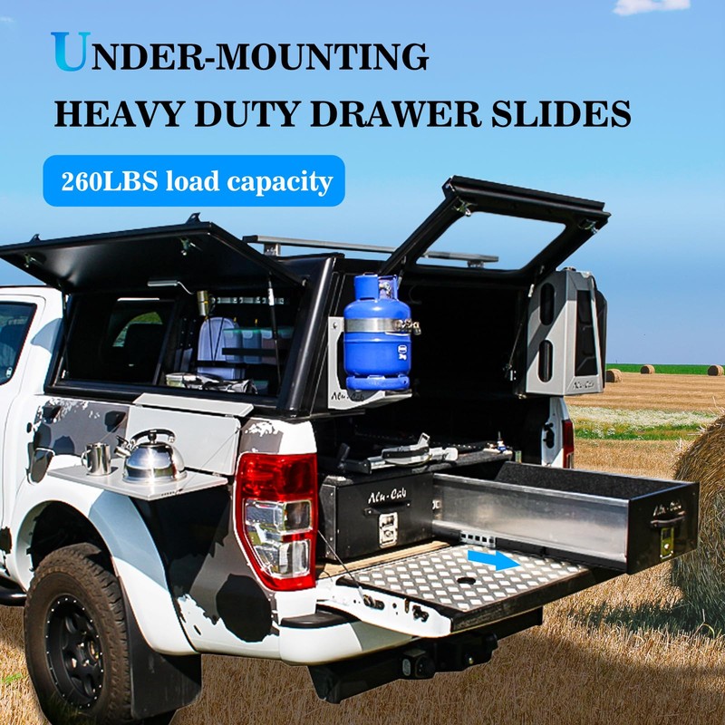 VAGUDE Undermount Heavy Duty Drawer Slides Bottom Mounted Full Extension