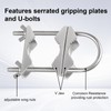 Double Antenna Mast Clamp V Jaw Bracket with U Bolts