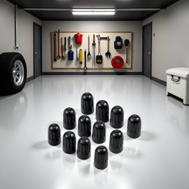 12Pcs TPMS Tire Valve Stem Caps, Black Plastic Long Stem Caps for TR20008 TPMS Valve Caps with Rubber Gasket Universal for Cars, SUVs, Trucks, Bikes and Motorcycles Tire Valve Stem Caps Accessories