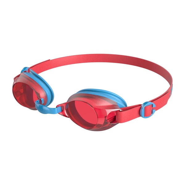 Speedo SEB02210 Jet Junior Swim Goggles - Elementary to Middle School Junior Unisex - Turquoise/Red - Free