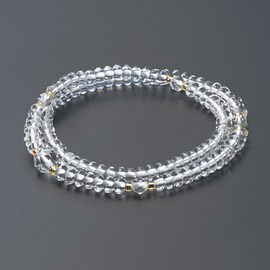 Butsudanya Takita Shoten Special Bracelet Prayer Beads, 108 Beads, Genuine Crystal, Mikan Ball, Cut, Genuine Crystal Adjustment, Genuine Bead Bracelet, Breath Beads, Bracelet Beads, Power Stone,