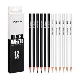 SIQITECHNO 12Pcs Black and White Based Colored Pencils Wooden Oil Color Pencils Premier Soft Core Colored Pencil for Drawing Sketching Shading