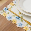 2pack Rectangular lace Doilies,yellow blue Floral Cutwork Embroidered Placemats Vase