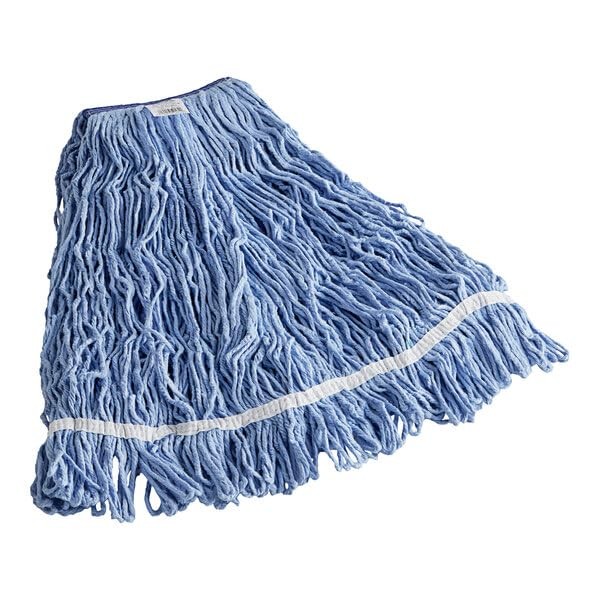 Cotton Looped End Wet Mop Head, 32 oz, Blue, 1"