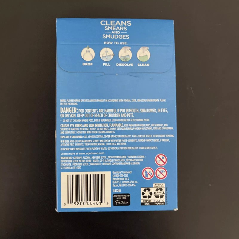 Windex 1 Box Windex Dissolve Concentrate MultiSurface Cleaner Refill Pods