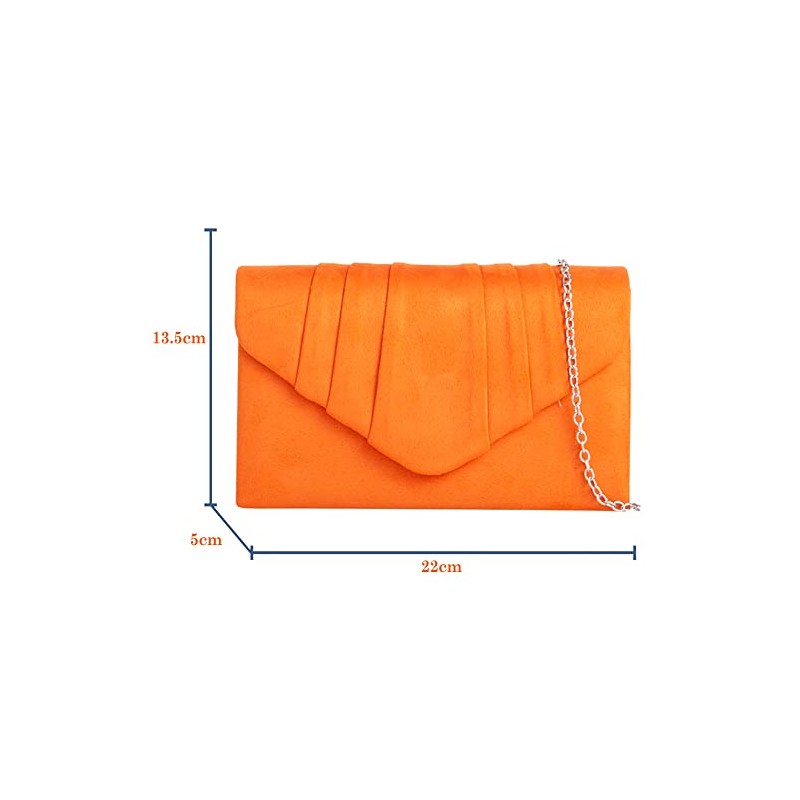 fi9® Plain Suede Pleated Wedding Ladies Party Prom Evening Clutch
