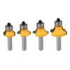 Bestgle 4 Packs 1/4 Inch Shank Roundover Edging Router Bit