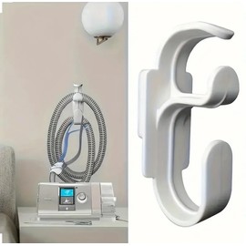 TOCHMAKID CPAP Hose Hanger with Anti-Unhook Feature – Secure Tubing Holder for CPAP Mask – Universal Fit, Compact & Durable Design, Easy Installation for Better Sleep