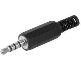 CABLEPELADO Audio Jack Plug 4-Pin Male 3.5 mm Stereo Black