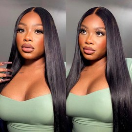 [NEW IN] OQ HAIR Wear And Go Glueless Wigs Bleached Tiny Knots Pre Cut 7x5 HD Lace Straight Lace Front Human Hair Wigs Springtok:_180%_10(Bob)