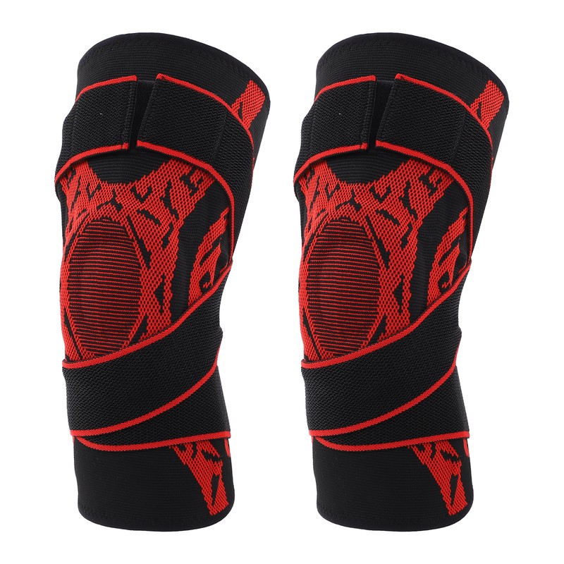 2Pcs Elastic Knee Compression Sleeve Breathable Sports Knee Brace for
