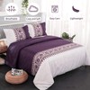 Purple Duvet Cover Reversible Purple Beige Printed Quilt Cover Soft