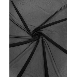 Backdrop King Inc, 58/60" Wide Solid Stretch Power Mesh Fabric Nylon Spandex (1 Yard, Black)