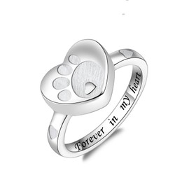 IOHUPCI Cremation Ring for Ashes 925 Sterling Silver Daisy Urn Ring Jewelry Keepsake Hold Loved Pets Dog Cat Ashes (8) (Silver, 9)