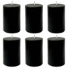 6 Pack 2x3 inch Pillar Candles, Black Unscented Votive Candle