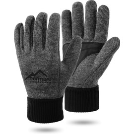 normani Wool Gloves Finger Gloves with Thinsulate™ Thermal Lining and Fleece Inner Material - Knitted Gloves for Men and Women (XS to 4XL)