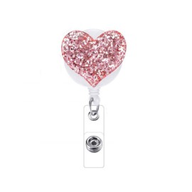 Heart ID Retractable Badge Holder 10 Colours Key Ring Card Holder ID Holder with ID Clip for Nurse