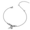 COOLSTEELANDBEYOND Stainless Steel Link Chain Women's Anklet with Bead Cord