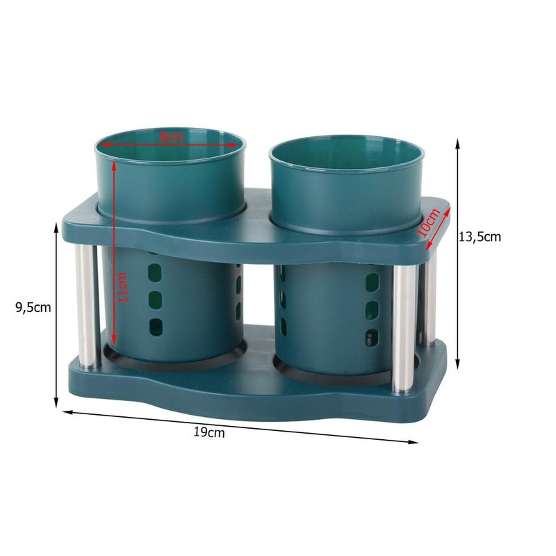 PARENCE. - Cutlery Drainer with Three Compartments and Separate Water