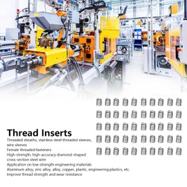 50PCS Stainless Steel Wire Thread Insert Assortment Wire Thread InsertUS Standard 5/16in‑18x1.5D Helicoil Running Wire Thread Thread Repair Insert Kit