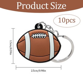 10 Pcs Mini Football Key Fob Football Pendant Football Key Ring Sport Ball Key Ring Party Bag Gift Fountain School Carnival Reward Sport Key Ring Football Decoration