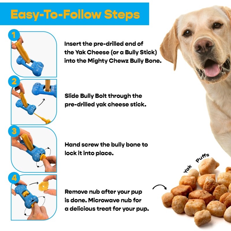 MIGHTY CHEWZ Yak Chew Holder Pack, Medium (4 Pieces) -
