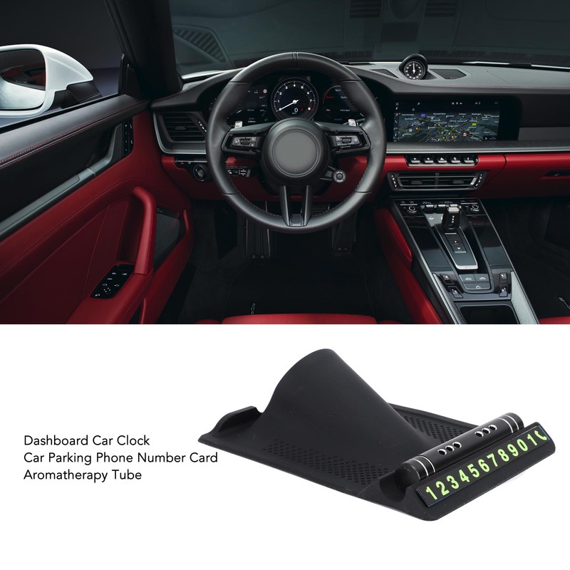 Central Console Dashboard Clock Parking Phone Number Card Aromatherapy Tube