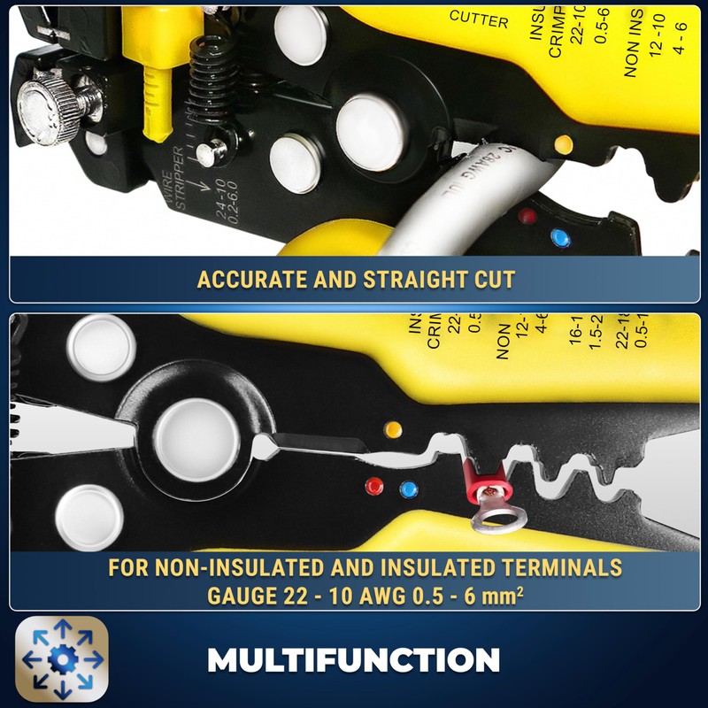 S&R 5-in-1 Automatic Wire Strippers Pliers/Crimping Tool with Cutter -