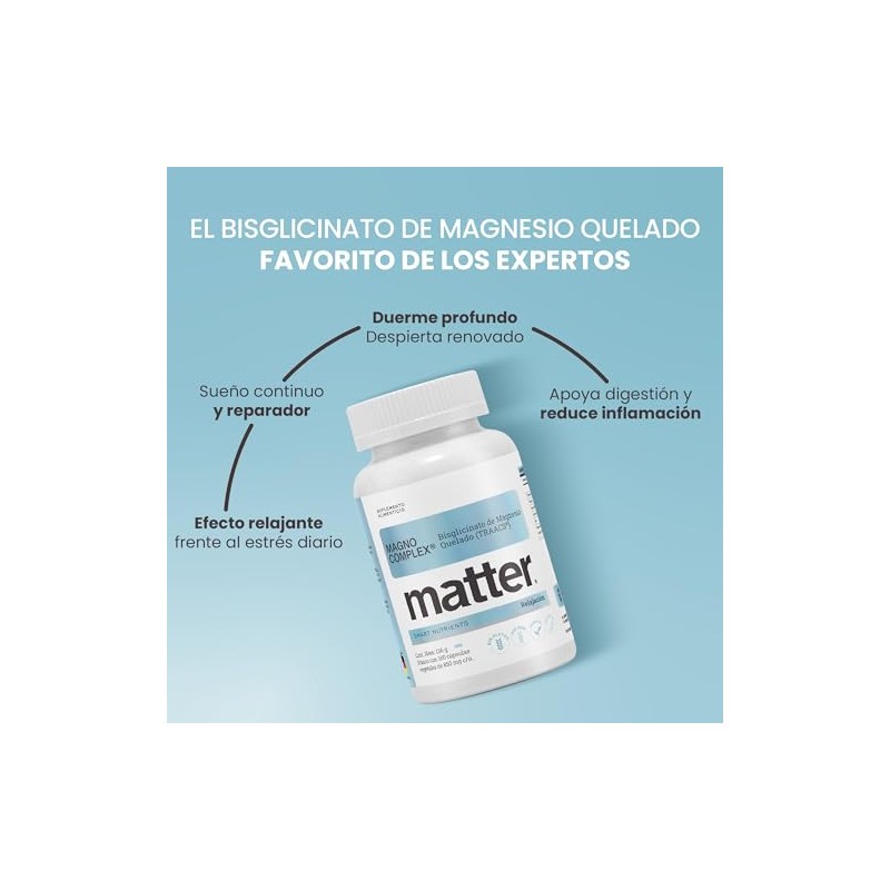 Matter Magno Complex Bisglicinato Magnesio Quelado Traacs Óxido Apoyo Descanso