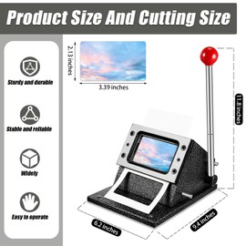 Sayglossy Die Cutting Machine Die Cutter Black Business Card Cutter ID Card Making Machine Manual Credit Card Imprinter Kit with 0.76mm Cutting Thickness for Standard PVC White Cards Photo Card