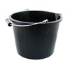 Bucket 3 Gallon Heavy Duty Black Builders 14l Litre Plastic