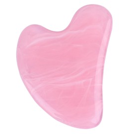 fKiZanthene Gua Sha Stone Face Massage Tool, Jade Stone for Face Care, Relieve Wrinkle Eye Puffiness Treatment, Back Spa (Pink)