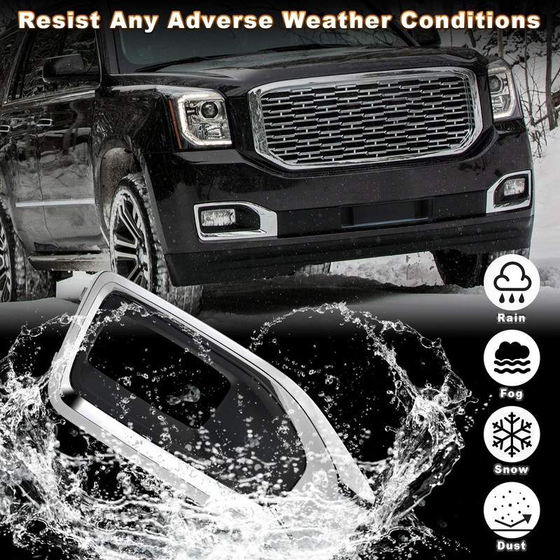 ZJUSDO Fog Light Bezels Compatible with GMC Yukon & Yukon