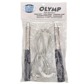 BAY® "OLYMP" Jump Rope Black Steel with Ball Bearings 280 300 320 cm Double Unders Under Skipping Rope Length Adjustable Skipping Rope Skipping Rope Children Women Kids Adults Adjustable Fitness High