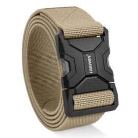 FAIRWIN Tactical Belt Men, 1.5" Stretch Nylon Web Military Hiking Rigger Work Belts with Quick-Release Seatbelt Buckle