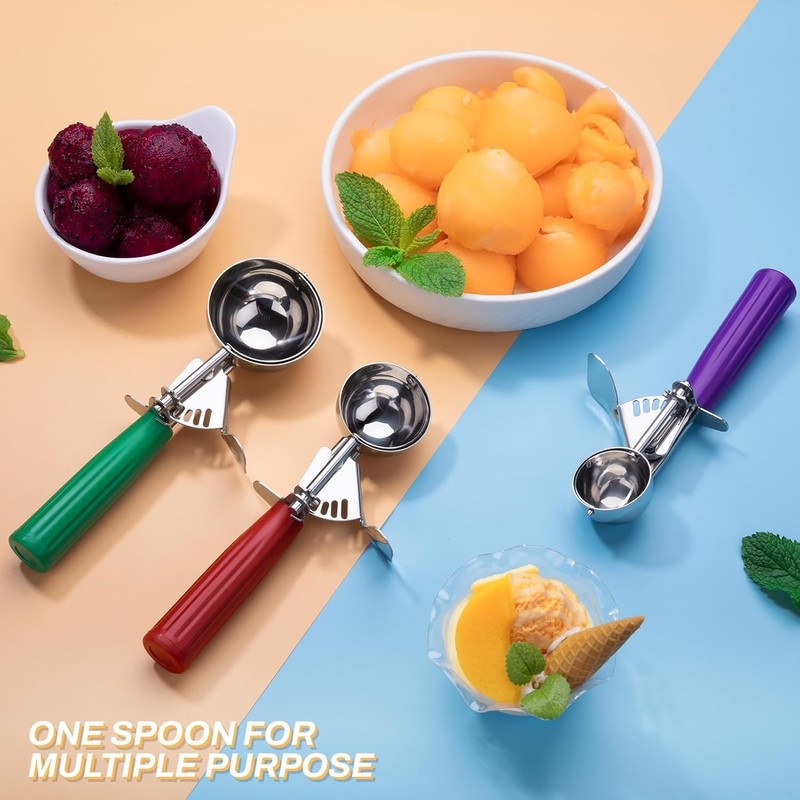Cookie Scoops, Ice Cream Scoop Set, with Trigger, Baking Supplies,