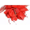 Caprilite Scarlet Red Fascinator Corsage Flower Petals Feathers Handmade