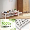 Haddockway Long 2 Tier Bamboo Shoe Rack Storage Organizer, Multifunctional