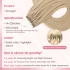 Eliysako Extensiones De Cabello Humano Microlink Decolorado Con Rubio Claro,