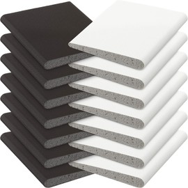 Jetec 14 Pieces Door Corner Seals Self Adhesive Exterior Door Frame Seal Weather Stripping Corner Pad Foam Draft Stopper Gap Filler Bottom for Weather Protection, Isolation of Noise(Black and White)