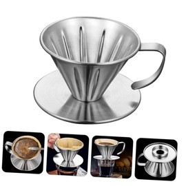 Mipcase Stainless Dripper Shaped Manual Brew Filter Cup for Tea and Coffee Durable Design with Water Flow Compatible with Filter for Home and Office Use