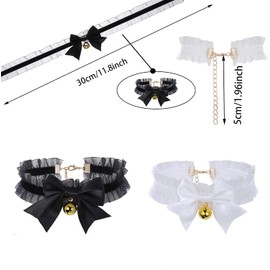 Faylay Cosplay Girl Plush Furry Cat Ears Headwear Accessory for Cam Girl Party (4-HMFLHHDJ&Necklace)