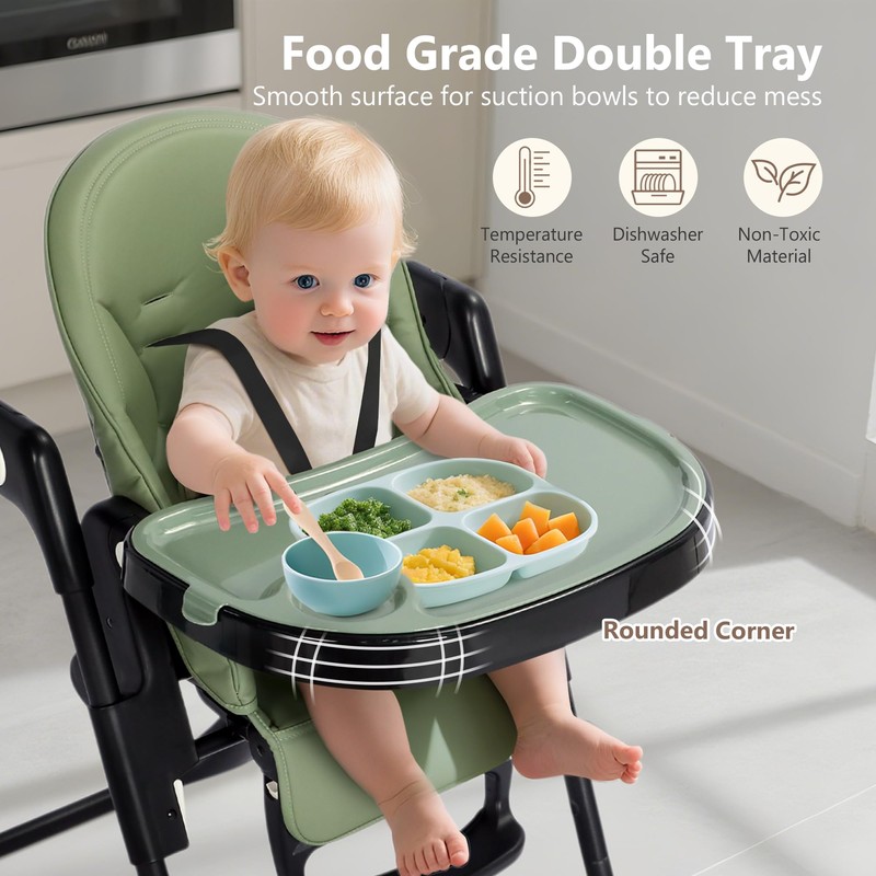 Kinder King Convertible High Chair for Babies & Toddlers, Adjustable