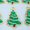 SaktopDeco 12 PCS Christmas Tree Patches - Gold Edges Green