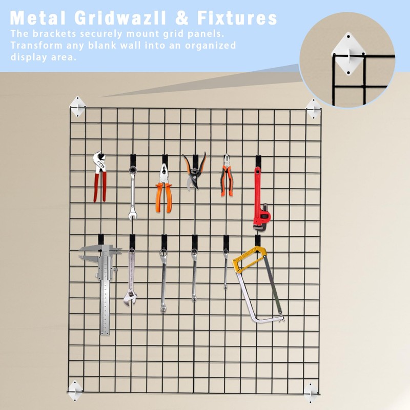 12 Pack Gridwall Mount Brackets with Screws Grid Wall Accessory