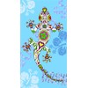 Miracle Home. Microfibre Beach Lizard Towel, 100% Polyester, Blue, 75