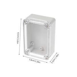 Gatuida 2pcs Abs Enclosure Box Waterproof Project Case Outdoor Clear Electrical Junction Box with Transparent Cover for Universal Cable Junction Projects