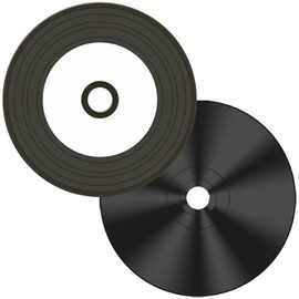 FalconMedia Digital-Vinyl White Inkjet Hub/Diamond Black 52X 80-Min CD-Rs 25-Pak