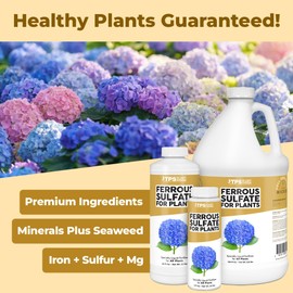 Ferrous Sulfate for Plants, Complete Iron and Sulfur Supplement for Healthy Growth, 8 oz (250mL)